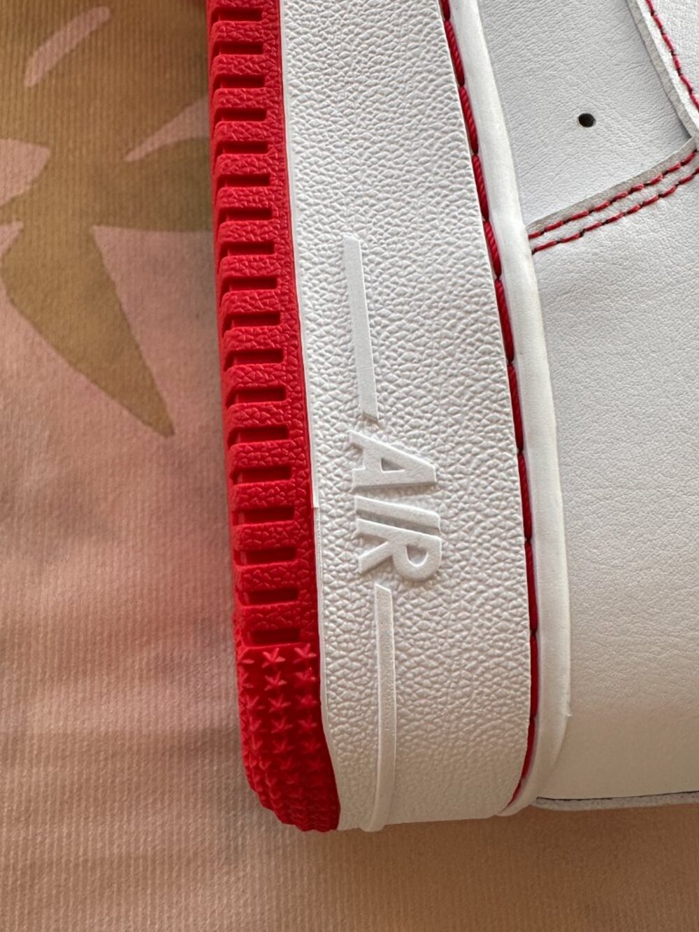 Nike Air Force 1 '07 White and Red Stitching Low-Top Sneakers - Picture 8 of 9